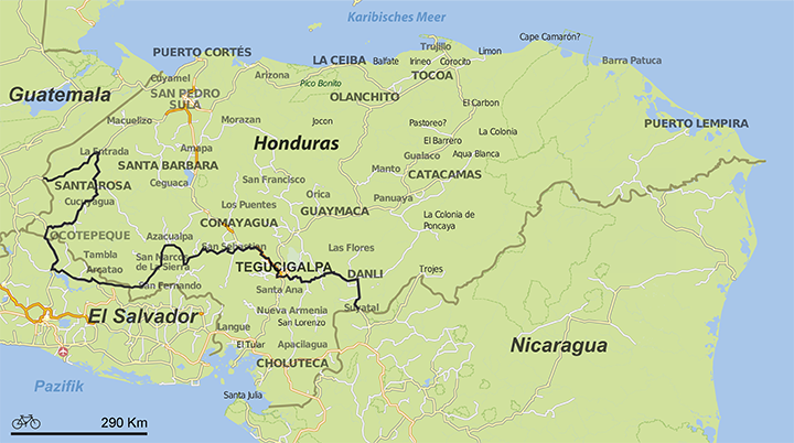 Landkarte Honduras