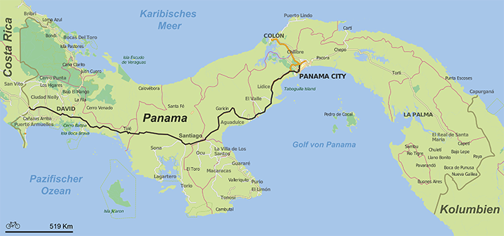 Landkarte Panama