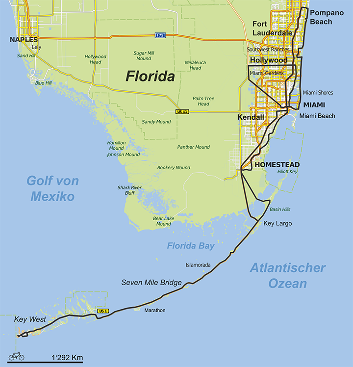 Landkarte Florida