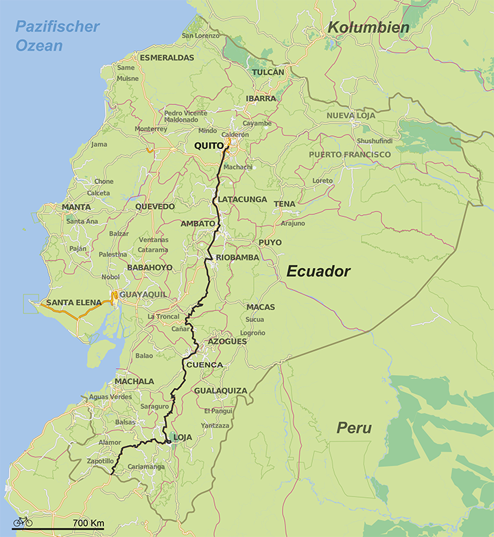 Landkarte Ecuador