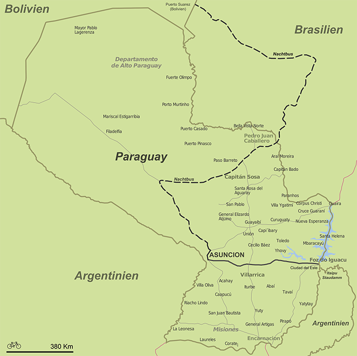 Landkarte Paraguay